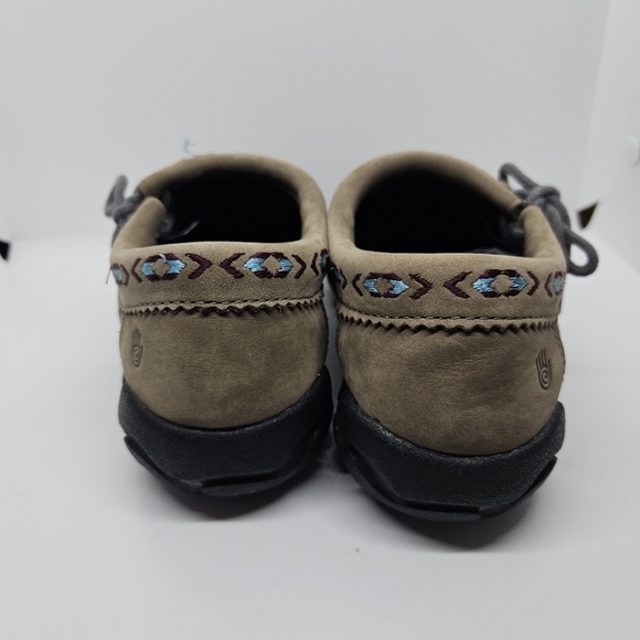 Teva Moki embroidered nubuck mocassins brown size 8 - Picture 4 of 10